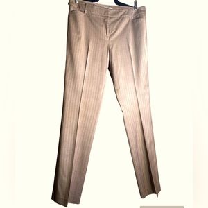 New York & Company tan pinstripe trousers size 12 avg